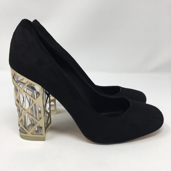 Karl Lagerfeld Shoes - Karl Lagerfeld Saffron Clear Block Heels